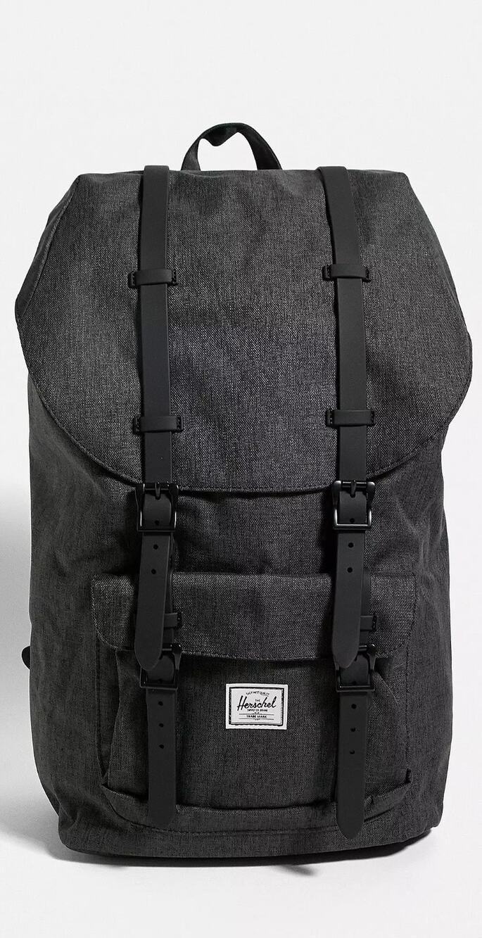 Herschel Rubber Strap Little America Backpack Charcoal Gray *FLAWED* Utility
